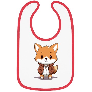Discover cute cartoon anime fox wearing Bibs