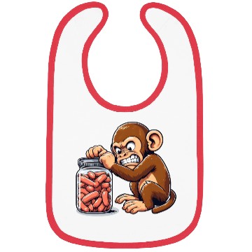 Discover Angry monkey, locked glass Bibs