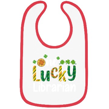 Discover One Lucky Librarian School St Patrick's Day Bibs