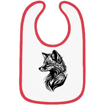 Discover Tattoo Style Fox Portrait In Flowing Lines Bibs