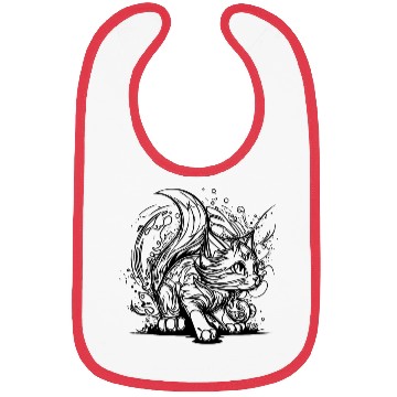 Discover Cute Little Space Cat In Splash Style Bibs
