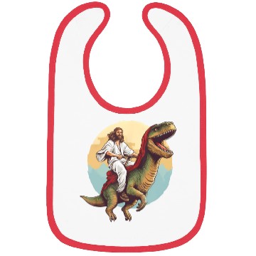 Discover Jesus Riding a Dinosaur Meme Dino Lover Bibs