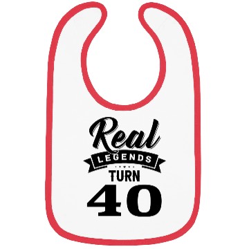 Discover Real Legends Turn 40, 40th Birthday Bibs