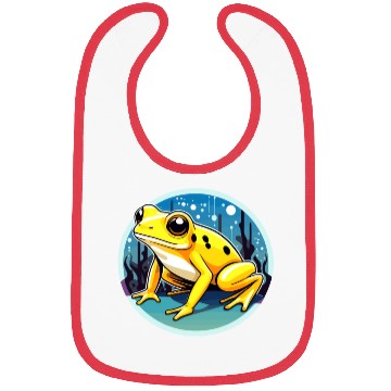 Discover Golden Poison Frog Illustration Bibs