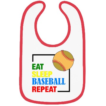 Discover Eat Sleep Baseball Repeat: Play Hard in Style Bibs
