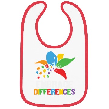 Discover Embrace Differences Autism Flower 2 Bibs