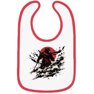 Discover Cool Ninja Bear Japan Retro Vintage Bibs