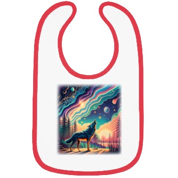 Discover Majestic Wolf Howling At The Eclipse Bibs