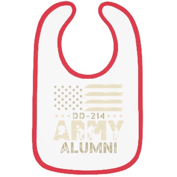 Discover DD-214 Army Alumni Military US Flag Veteran USA Bibs