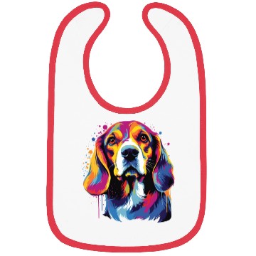 Discover Watercolor Colorful Beagle Bibs