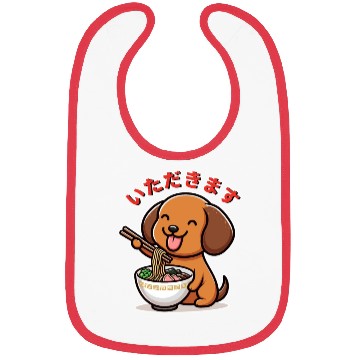 Discover Dachshund Eat Ramen Itadakimasu Bibs