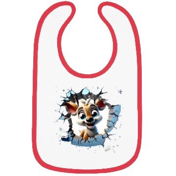 Discover 3D Peeking Santas Reindeer Bibs