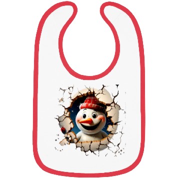 Discover 3D Peeking Christmas Snowman Bibs