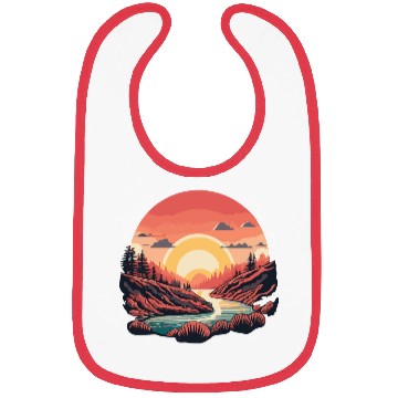 Discover Simple Bibs design, sun shining over the river.