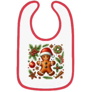 Discover Christmas Cute Gingerbread Bibs
