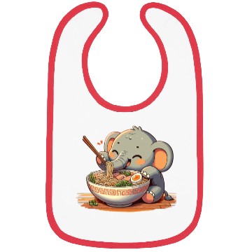 Discover Cute Elephant Eats Ramen Noodles Elephant Ramen Bibs