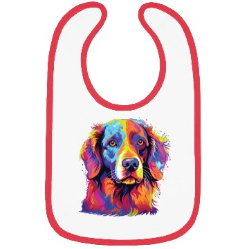 Discover Watercolor Colorful Brittany Spaniel Bibs