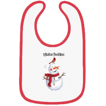 Discover Winter Buddies snowman and bird Bibs
