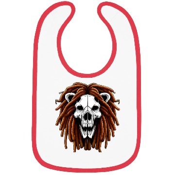 Discover Lion Skull With Dreadlocks Dreads Design Bibs