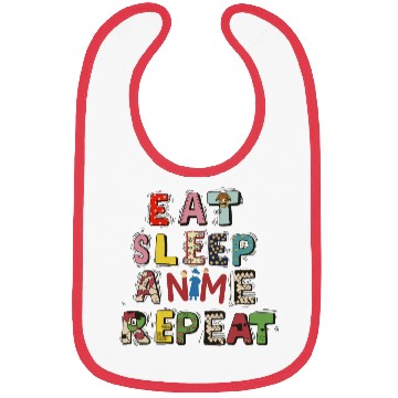 Discover Eat Sleep Anime repeat Bibs
