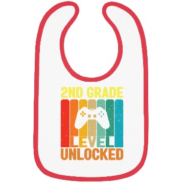 Discover 2nd Grade Level Unlocked Video Game Back to School Bibs