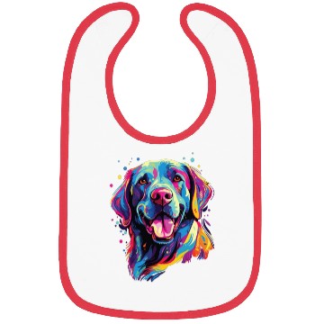 Discover Watercolor Colorful Labrador Lab Bibs