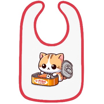 Discover Cat opens fish can Bibs