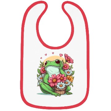 Discover Frog flowers sunset Bibs