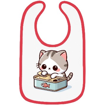 Discover Cat opens fish can Bibs