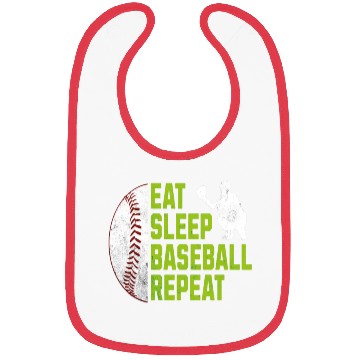 Discover Eat Sleep Baseball Repeat Baseball Player Bibs