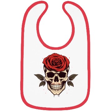 Discover Skull aesthetics grunge rose goth skeleton Bibs
