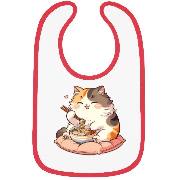 Discover Cute Cat Eats Ramen Noodles Cats Ramen Bibs