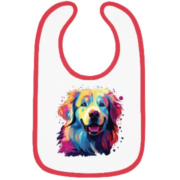 Discover Watercolor Colorful Great Pyrenees Bibs