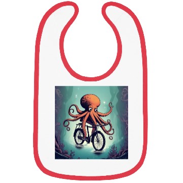 Discover A weird octopus riding a bicycle Bibs