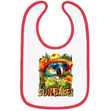 Discover Watching The Sun Bake Sunbaking Tropical Parrot Bibs