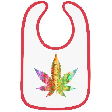 Discover Psychedelic Weed Cannabis Plant Marijuana Leaf Bibs