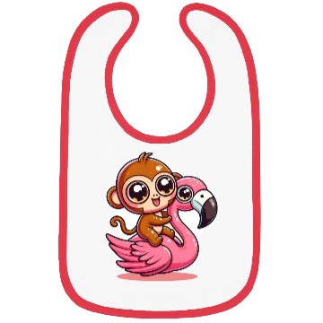 Discover Monkey Rider on a Flamingo Bibs