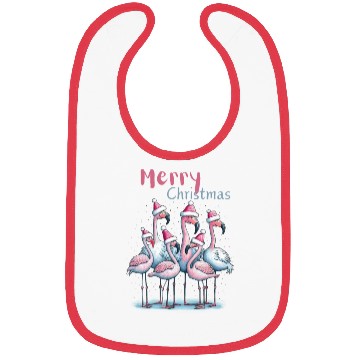 Discover Merry flocking flamingo christmas Bibs