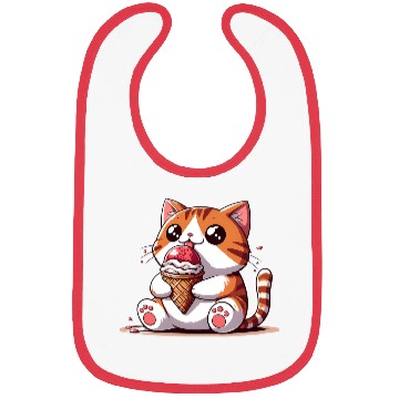 Discover Chubby cat enjoys ice cream balls Bibs