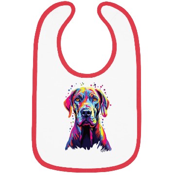Discover Watercolor Colorful Great Dane Bibs