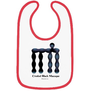 Discover Bold monkey print "Crested Black Macaque" Bibs