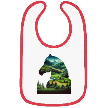 Discover Nature in Horse Pattern Bibs