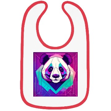 Discover Synthwave Neon Geo Panda Bibs