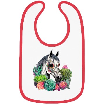 Discover Horse Succulent Sugar Skull Bibs