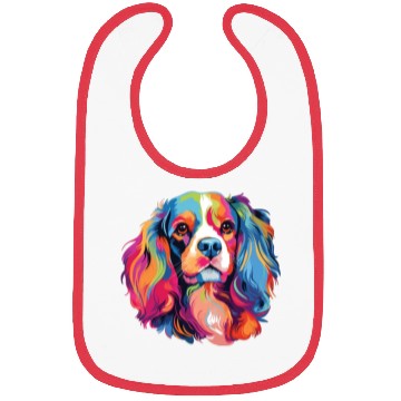 Discover Watercolor Colorful Cavalier King Charles Spaniel Bibs