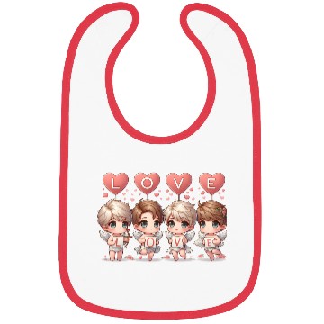 Discover Cute Cupid Cherub Angel Low Poly Valentine's Bibs