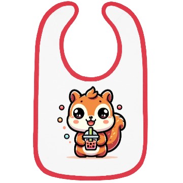 Discover Kawaii Squirrel Bubble Tea Cute Animal Squirrel Bibs