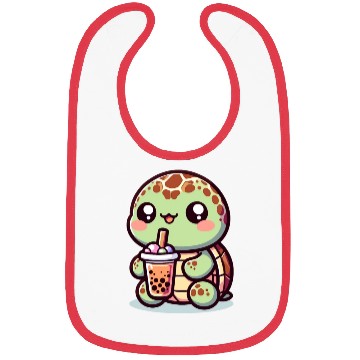 Discover Kawaii Turtle Bubble Tea Lover Cute Sea Turtle Bibs