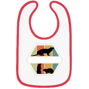 Discover Groundhogs Silhouette Retro Vintage Groundhog Day Bibs