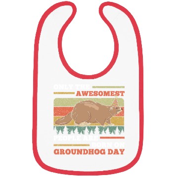 Discover Awesomest People Groundhog Day Retro Vintage Bibs